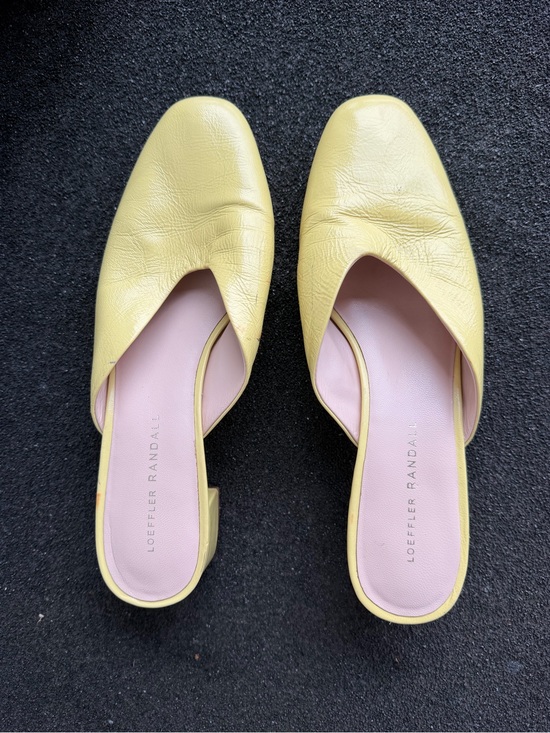 Loeffler Randall Shoes - Loeffler Randall Lulu Lemon Yellow Leather Slip-On Mules